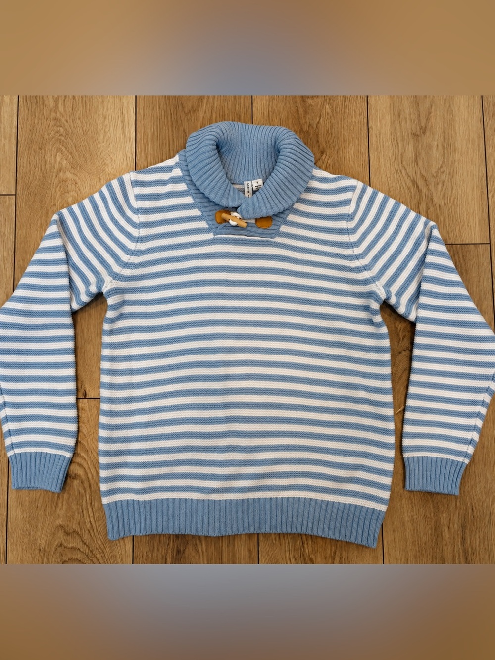 Janie and Jack Blue & White Striped Toggle Sweater Size 10 NWT